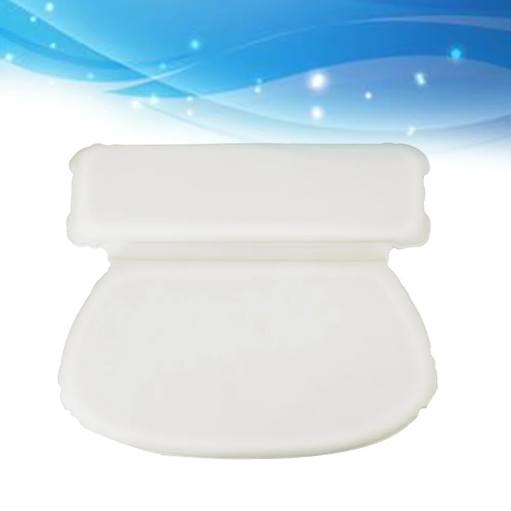 

PU Sponge Round Suction Bathtub Pillow Adsorptive Bath Pillow Spa Headrest for Bathtub Bathroom Toilet (White)
