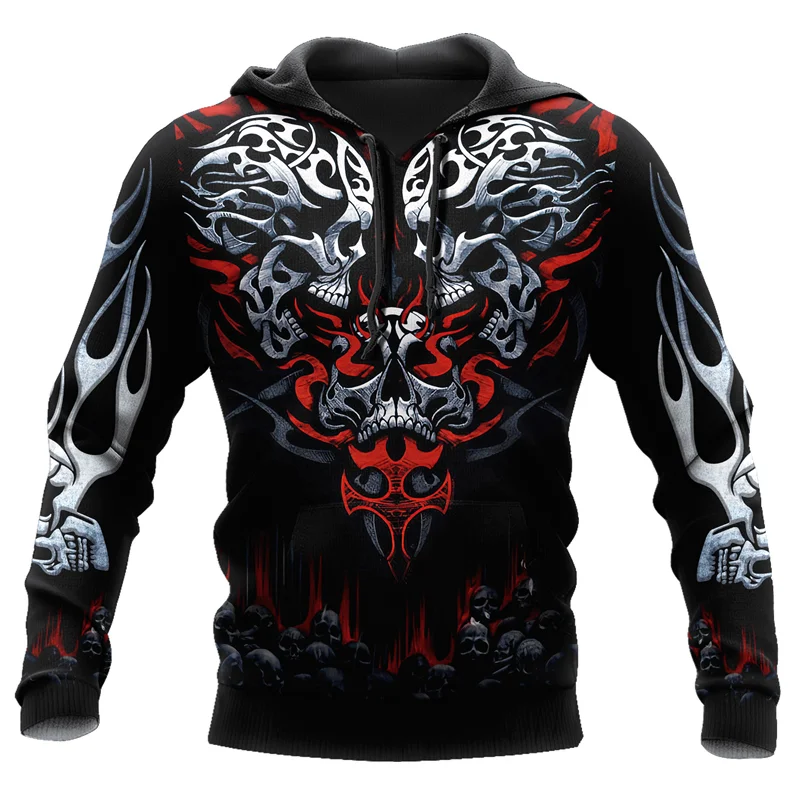 Новинка Забавный пуловер с сердцем и черепом тату толстовка 3D принтом Осенняя