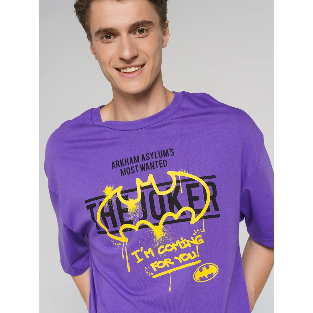 Футболка с коротким рукавом TBOE для мужчины 100% Хлопок фиолетовый | Мужская одежда