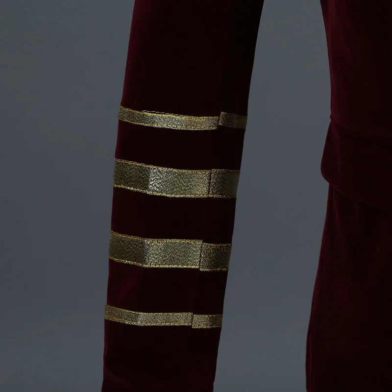 Мужская униформа для двора винно-красный синий черный Бархатный смокинг с