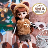 30cm doll girl toy fashion moveable dress up jointed diy smart princess doll set interactive dummy model girl birthday gift toys