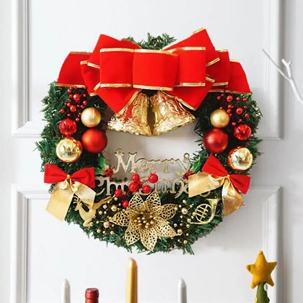 1 шт. Рождественское украшение для дверей 30 Вт 40 см Рождественский венок орнамент