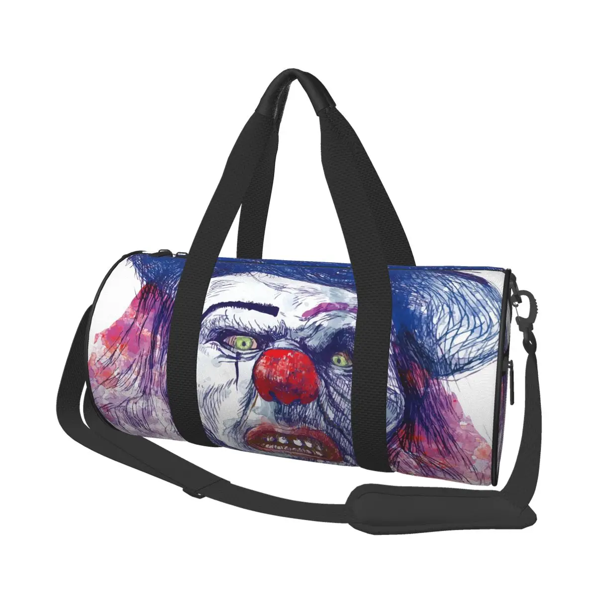 

Дорожная сумка для путешествий, Портативная сумка для отдыха и фитнеса с ужасным лицом для рисования вручную, легкая дорожная светильник дл...