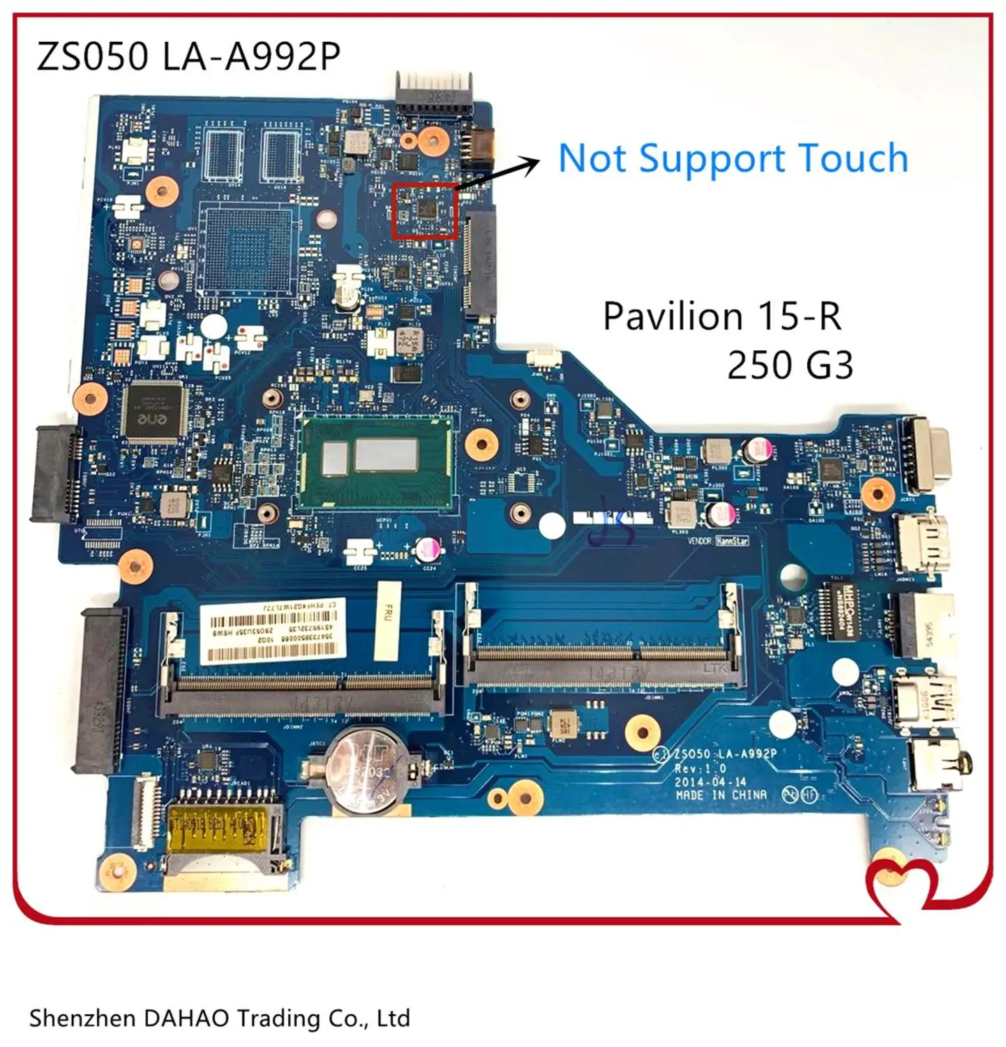

Материнская плата ZS050 для ноутбука HP 15-R 250 G3, 761535-501, 761535-001 с фотоэлементами/4210U, DDR3 100%, полностью протестирована