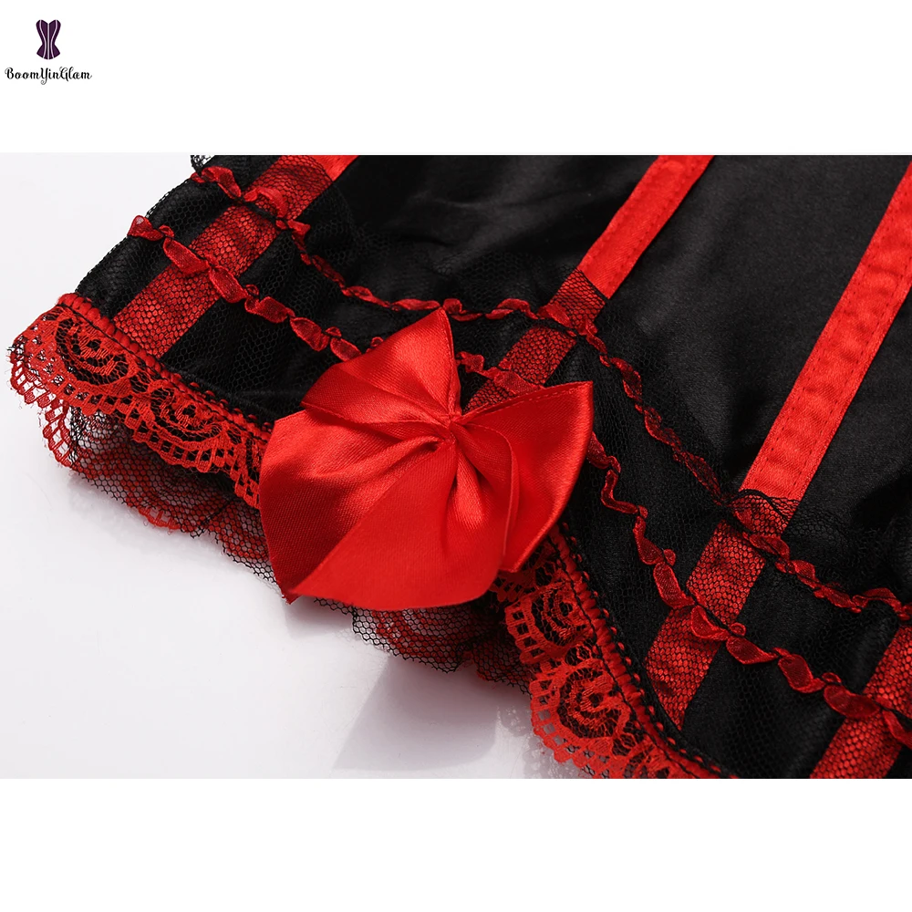 

Sexy Lace Lingerie Bustier Women Floral Lace Trim Corset Overbust Waist Training Bustier Top Overbust Corset Top Bow Shaper