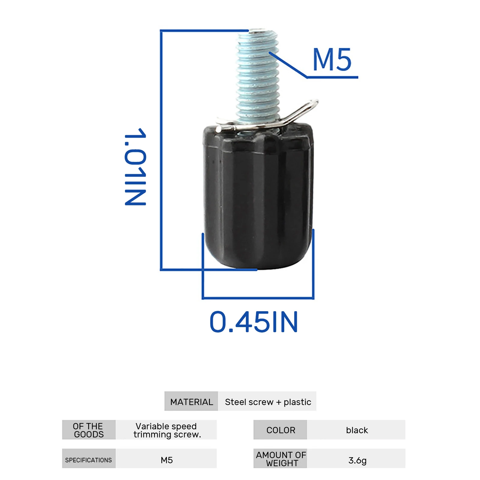 

10pcs M5 Mountain Bike Variable Speed Fine Tuning Screw Brake Adjustment Screw Rear Dial Adjustment Screw Positioning