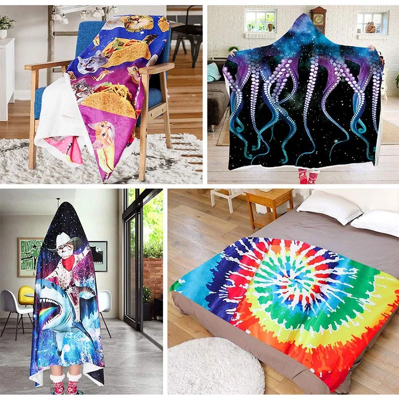 Фото Thick Hooded Blanket Women Men Wearable 3D Print Ugly Sherpa Plush Fleece TV 60 X 80 Inches Costume Home Sofa Winter Мужская одежда Thick Hooded Blanket Women Men Wearable 3D Print Ugly Sherpa Plush Fleece TV 60 X 80 Inches Costume Home Sofa Winter Мужская одежда