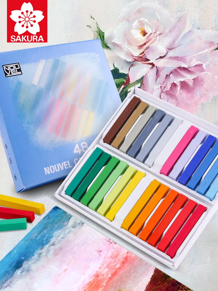 

Sakura NCT Pastels Color Chalk Bright Pearl Powder Stick Flash Brush Sketch Pastel Coloring Crayons 12/24/48 Colors Set Art