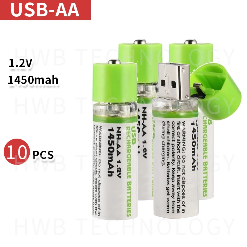 10 шт. аккумулятор 1450 мАч 1 2 в USB | Электроника