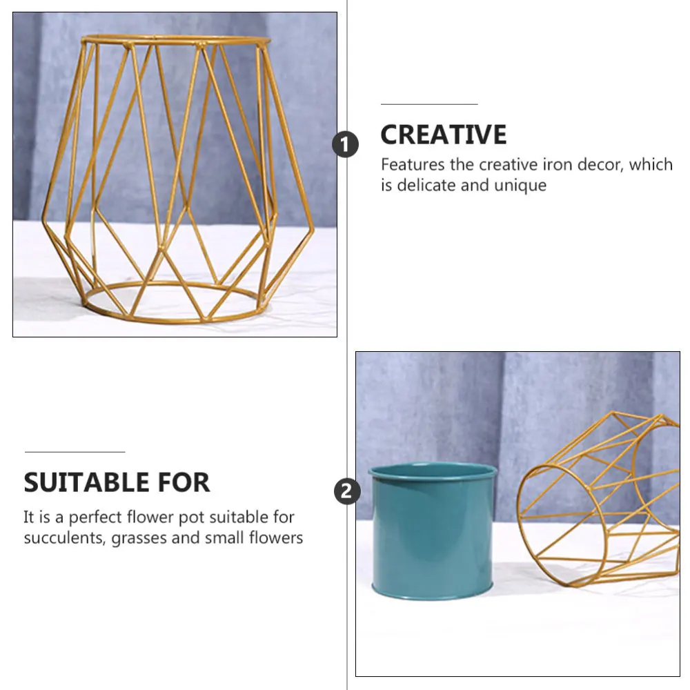 

1pc Flowerpot Adornment Geometric Decorative Plant Pot Flower Container Decor