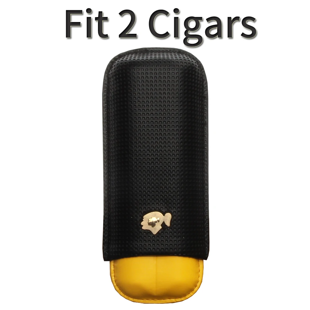COHIBA гаджеты, кожаный чехол для сигар, держатель для путешествий, портативный, 3 трубки, мини-коробка для сигар, подходит для Кубы, аксессуары для сигар - Цвет: Fit 2 Cigars