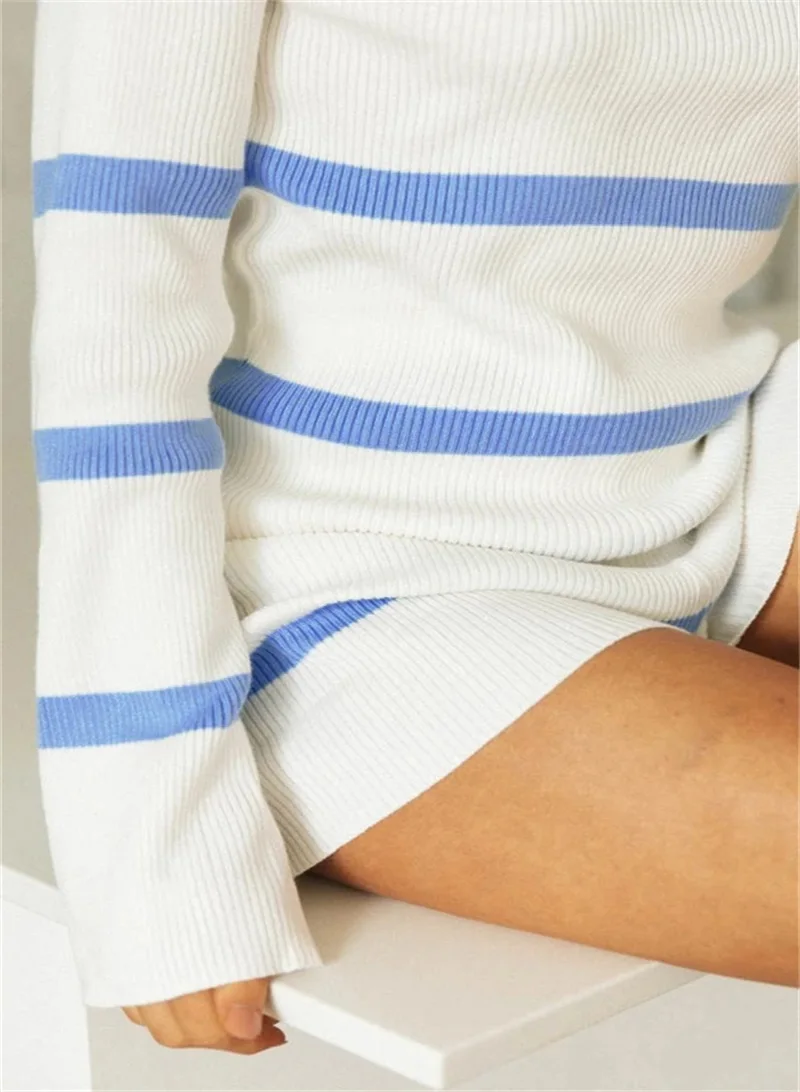 

Women Two Piece Outfits Autumn Striped Huispak Long Sleeve Top and Pants New Casual Gym Set Fall Clothes Conjuntos De Mujer 2020