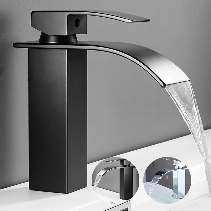 Современный Смеситель для раковины в ванной комнате водопад вмонтированный