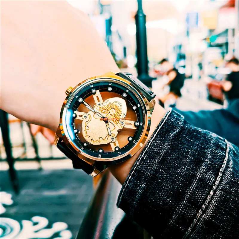 

2021 new watch hot sales hollow watch fully automatic waterproof quartz watch multi-functional men's watch men's watch men