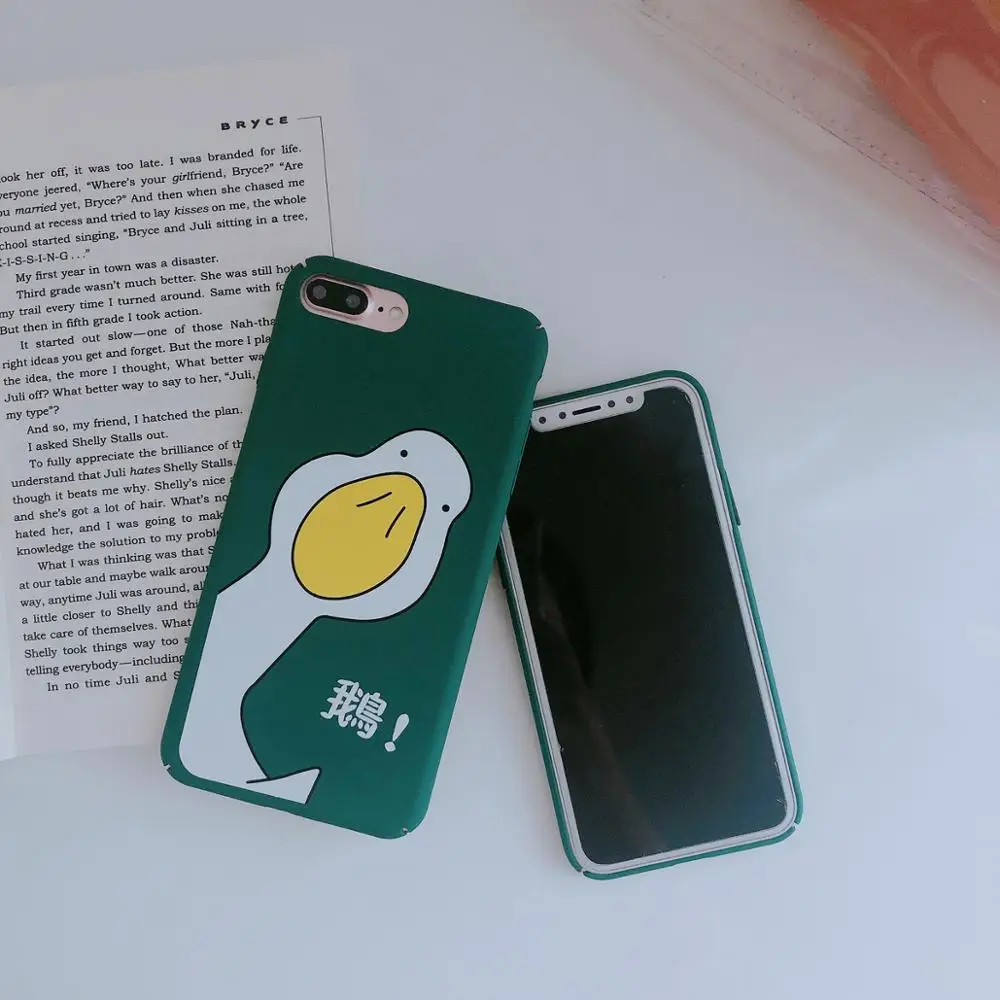 New Lovely Cute Big Goose Matte Case For Apple iphone 6 6S 7 8 Plus X XR XS Max Cover Ip 6plus 7plus 8plus XsMax Green Hard | Мобильные
