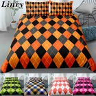 Простое геометрическое постельное белье в клетку наборы Красочные ромбовидные двойныекоролевскиеБольшие размеры пододеяльник с наволочкой домашнее текстильное постельное белье