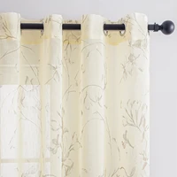 topfinel sheer curtains for living room bedroom kitchen tulle cream tulle for windows voile drapes home decoration lily beige