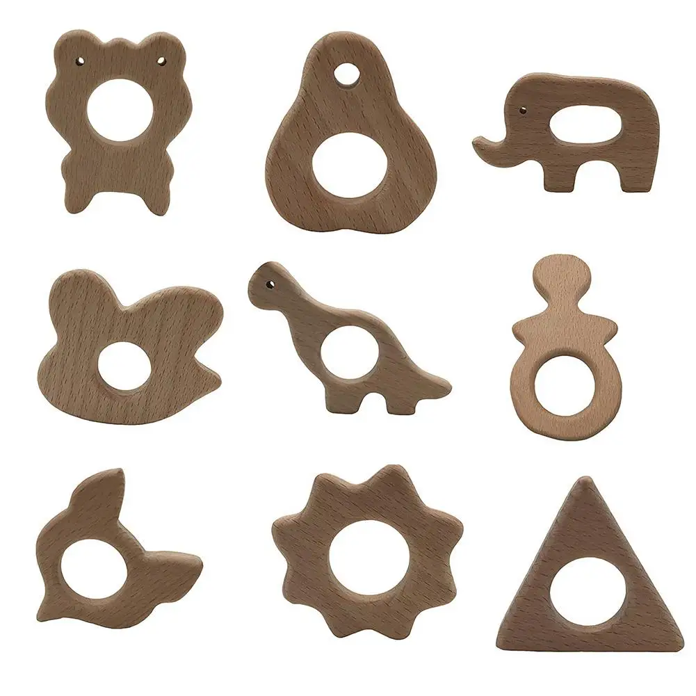 Детский Прорезыватель для зубов деревянный с животными игрушечный детский душ