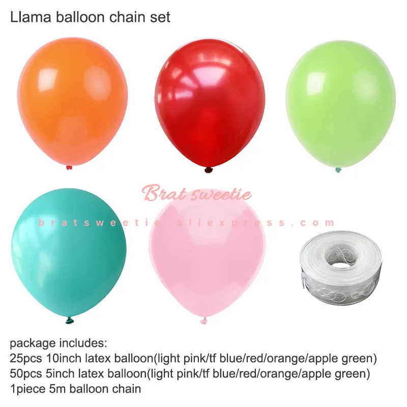 llama balloon chain Pinata Единорог ламы воздушные шары ламы Альпака воздушный шар из фольги для вечеринок животных Baby Shower поставки с днем рождения украшения Дети - Цвет: llama balloon chain