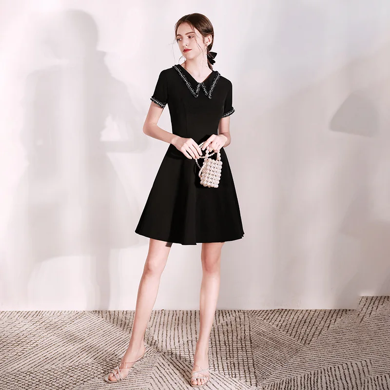 

Elegant Short Evening Dresses 2020 Back Zipper A Line Formal Party Dress Prom Gown Vestido De Festa