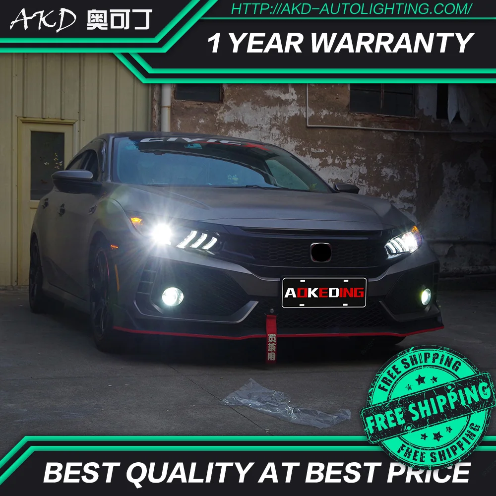 АКД автомобильного тюнинга фар для Honda CIVIC X G10 MK10 светодиодные фары DRL