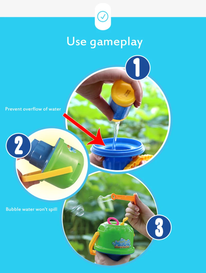 Creative Kids Toys Magic Anti-sprinkler Portable Bubble Bucket Children Wand Toy Blower Gift Outdoor Fun Drop Shipping | Игрушки и хобби