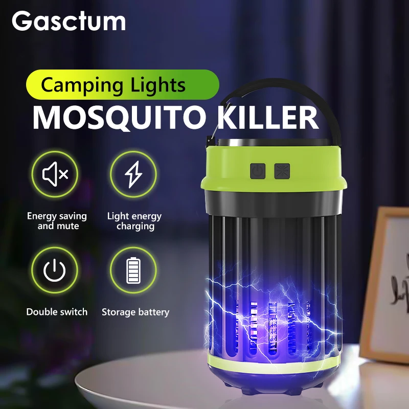 

Solar Mosquito Killer Trap Outdoors Camping Lamp IP67 Waterproof LED Night Light USB Charging Bug Insect Killing Pest Repeller