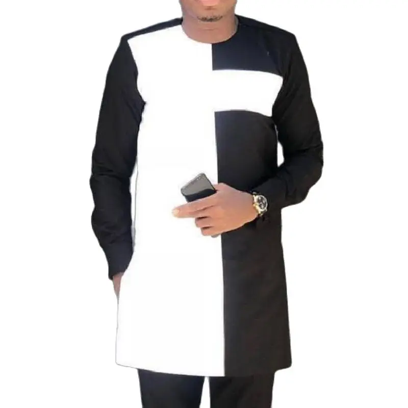 Африканская модная мужская рубашка топы с круглым вырезом Дашики одежда длинным