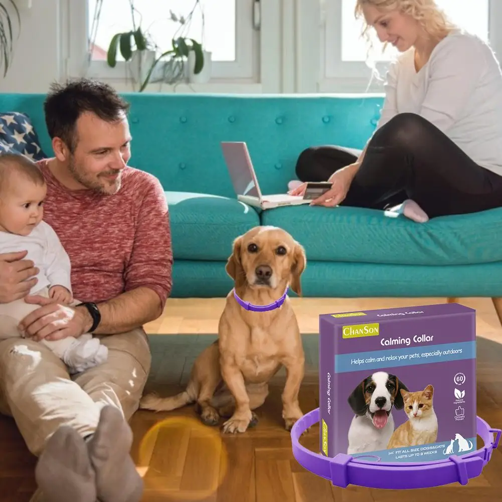 Успокаивающий ошейник для кошек и собак регулируемый ремешок на шею из ТПР