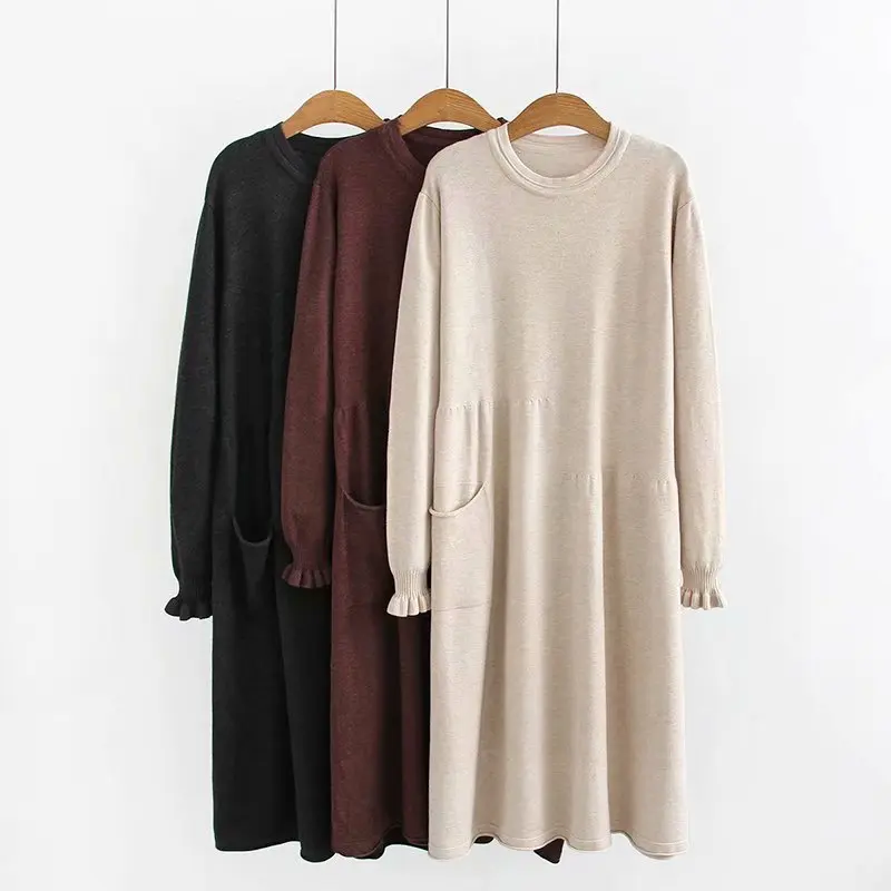 Plus Size Casual Essential Sweaters 2019 Autumn Women Fashion Loose Long Sleeve Knitting Pullovers K6-19100 | Женская одежда