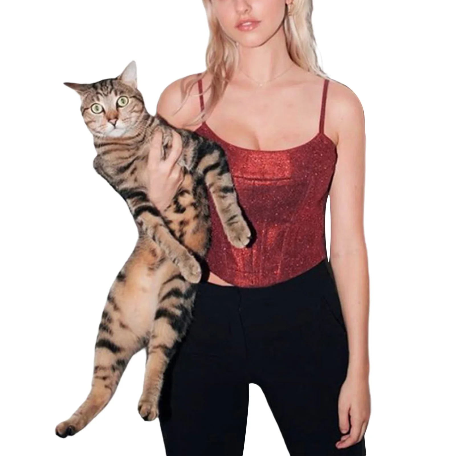 Камисоль Женская Повседневная однотонная с вырезом лодочкой без рукавов