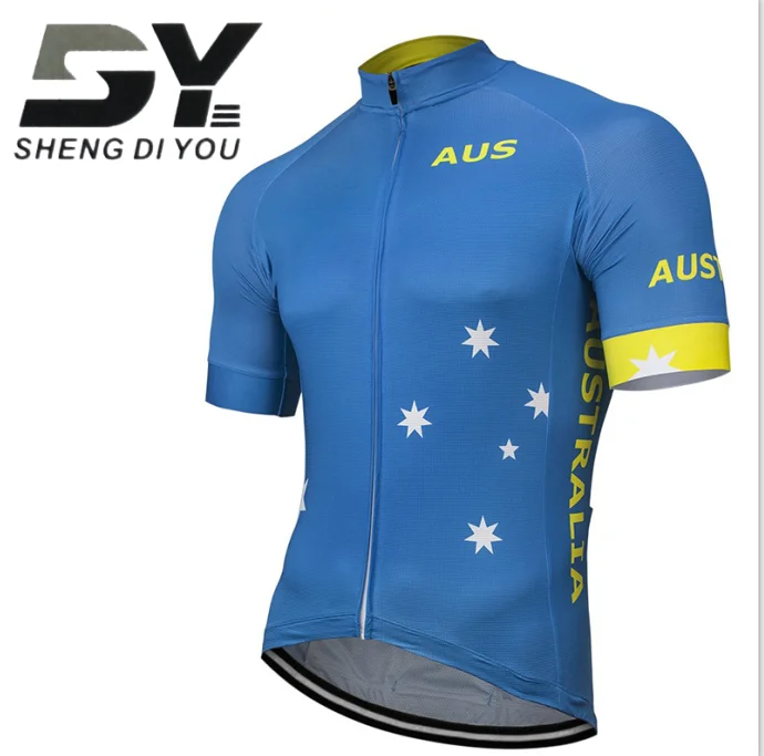 Австралия команда для мужчин с коротким рукавом Велоспорт Джерси одежда