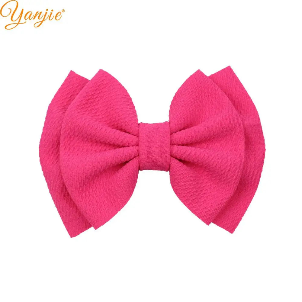 hot pink 10 шт./лот заколка с бантиком 6 ''двухслойные банты Твердые заколки для волос для женщин Новое поступление DIY аксессуары для волос для девочек - Цвет: hot pink