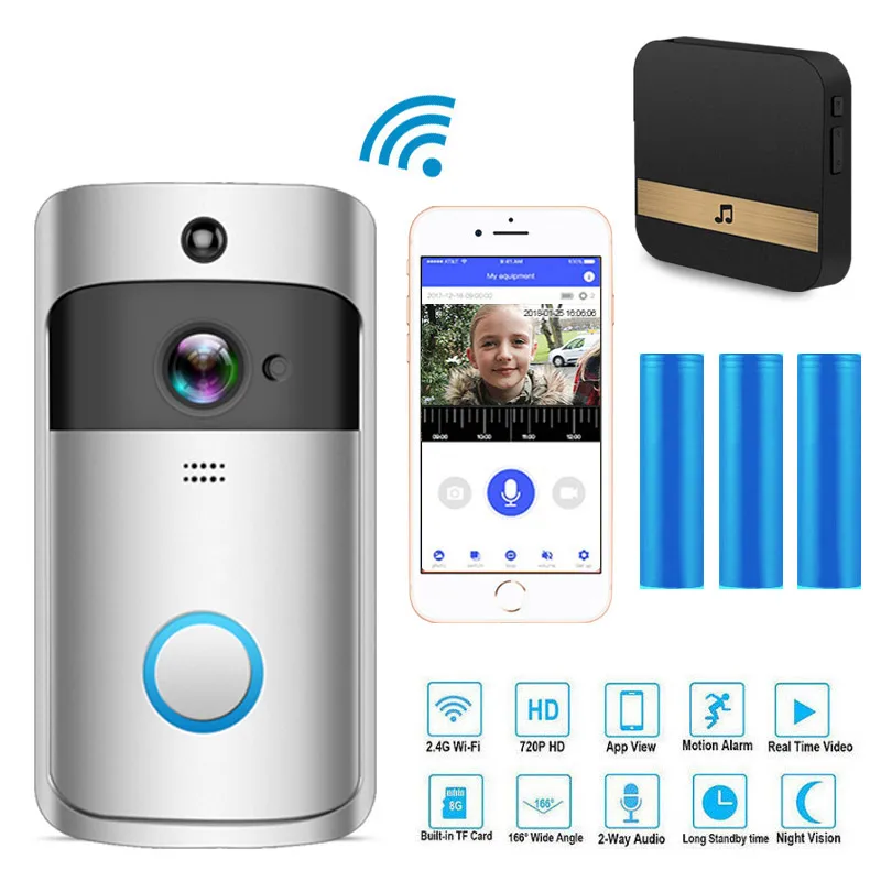 Denicer умный IP видеодомофон wifi видео Кольцо телефон дверной Звонок камера домашняя