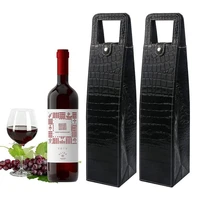 2pcs leather wine bag with handles reusable wine carriers bag single bottle wine tote wine champagne beer gift bags