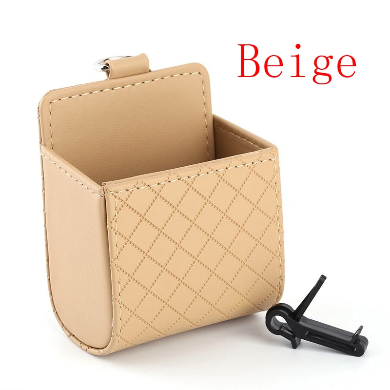 

1Pcs Car Styling PU Leather Coin Bag Case Car Outlet Vent Seat Back Tidy Storage Box Pocket Organizer Hanging Holder Pouch