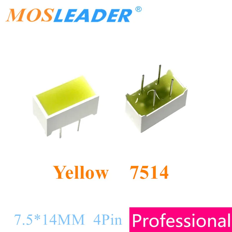 Mosleader 100 шт. красный зеленый желтый дисплей 7514 плоская трубка индикатор самолета