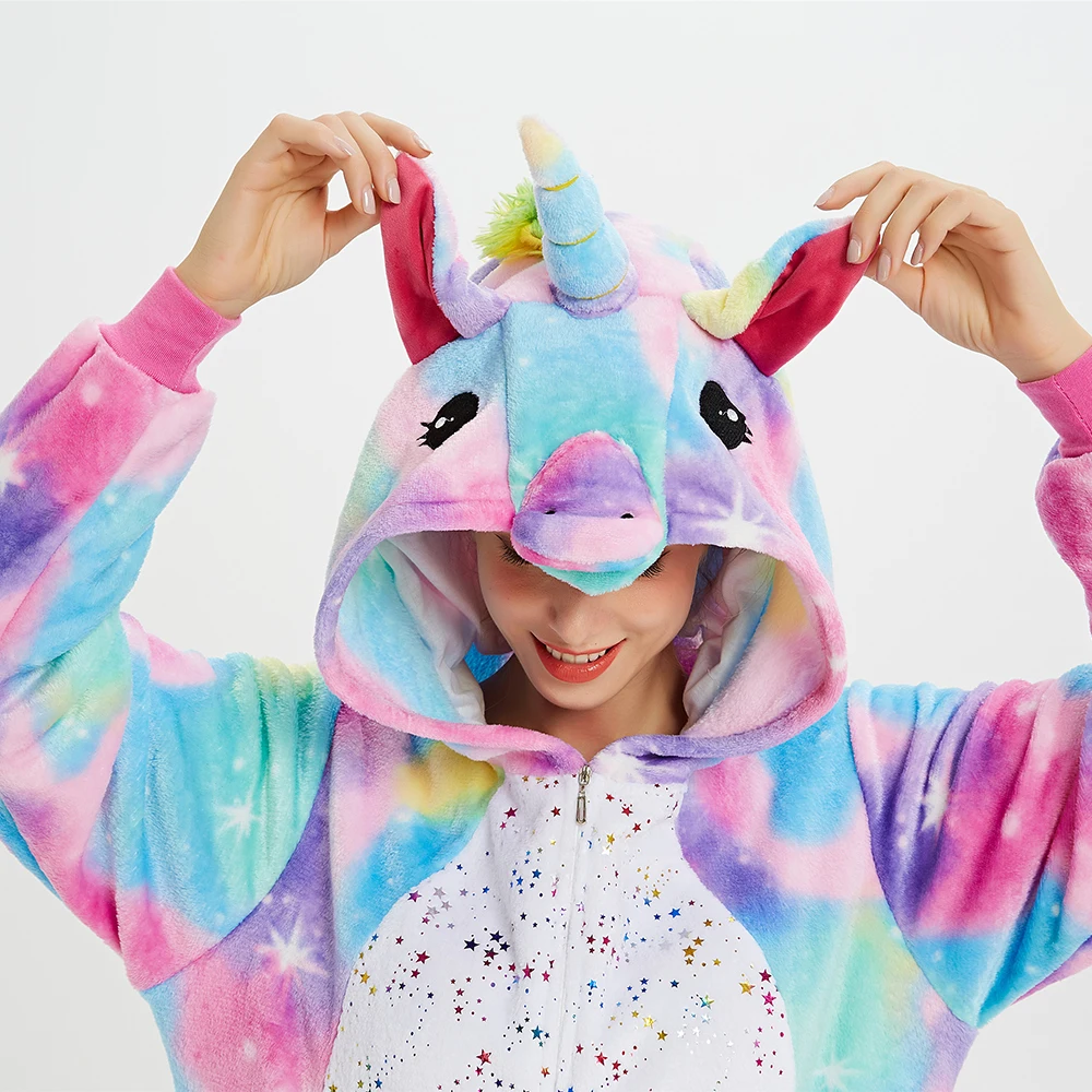 кигуруми 2019 New Winter Flannel Onesies For Adults Cute Animal Anime Unicorn Pyjamas Set Women Men Sleepwear Overalls | Женская