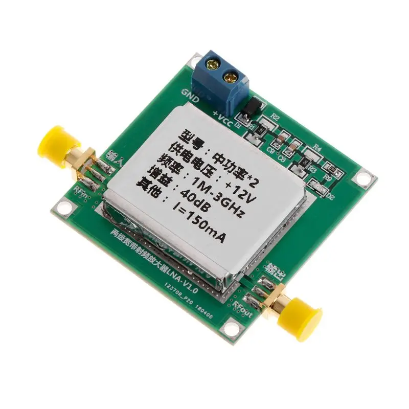 

1-3000MHz 3Ghz Gain 40dB LNA RF Broadband Power Amplifier Module DC 12V 150mA