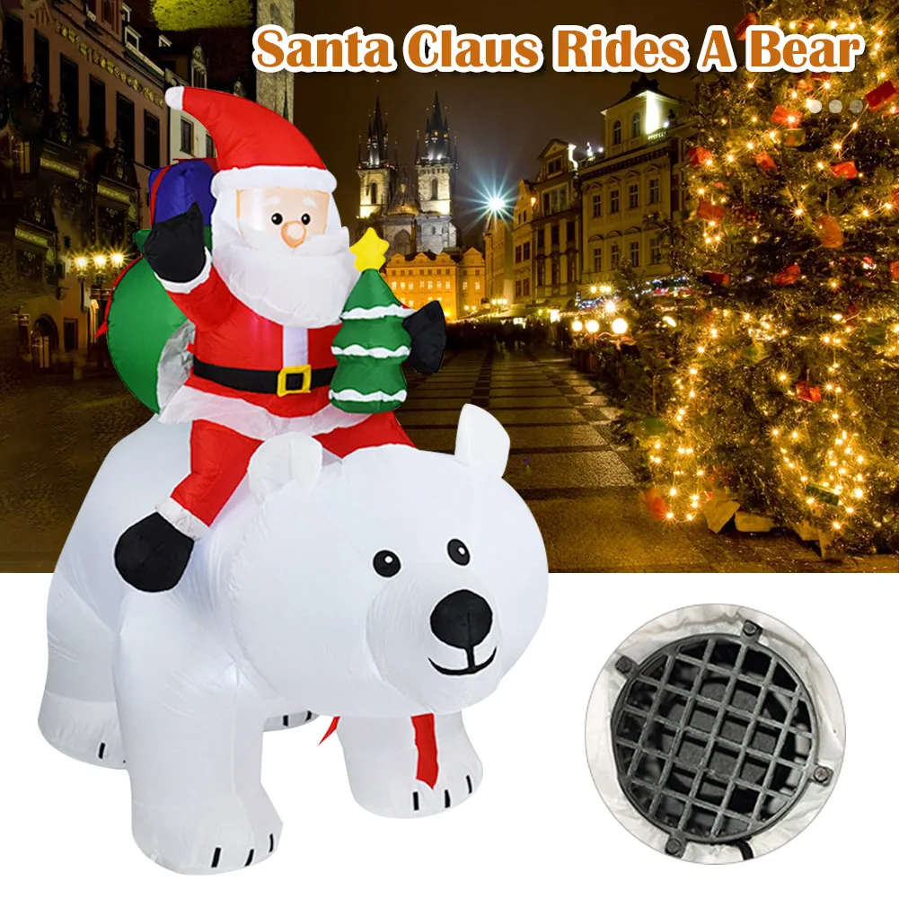 

Рождественское уличное украшение, надувной Санта-Клаус, полярный медведь, надувные украшения светильник кой, рождественский подарок, домаш...