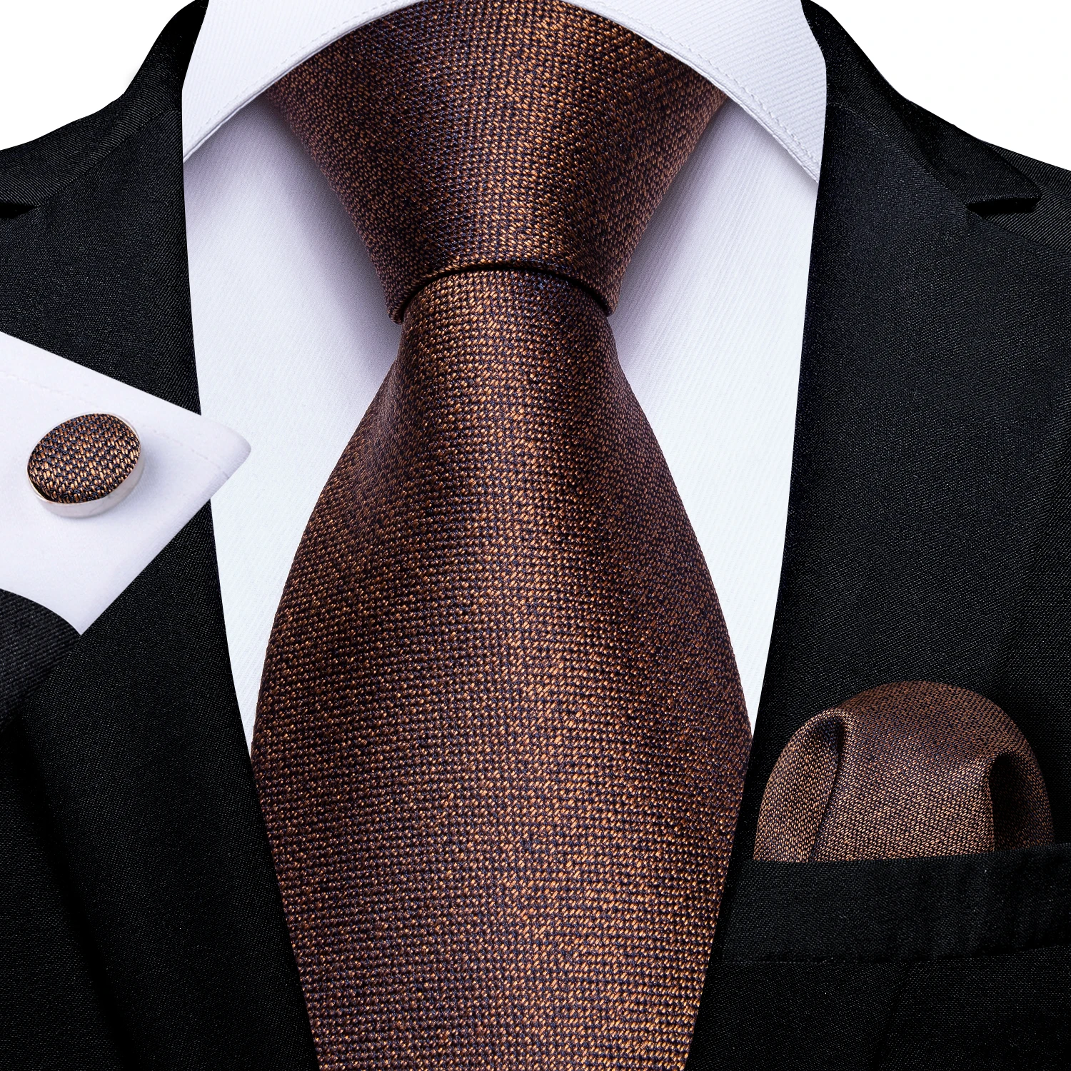 Corbata de seda para hombre, corbatas de 8cm de ancho, color marrón, azul y morado, accesorios de boda de negocios, envío directo, DiBanGu