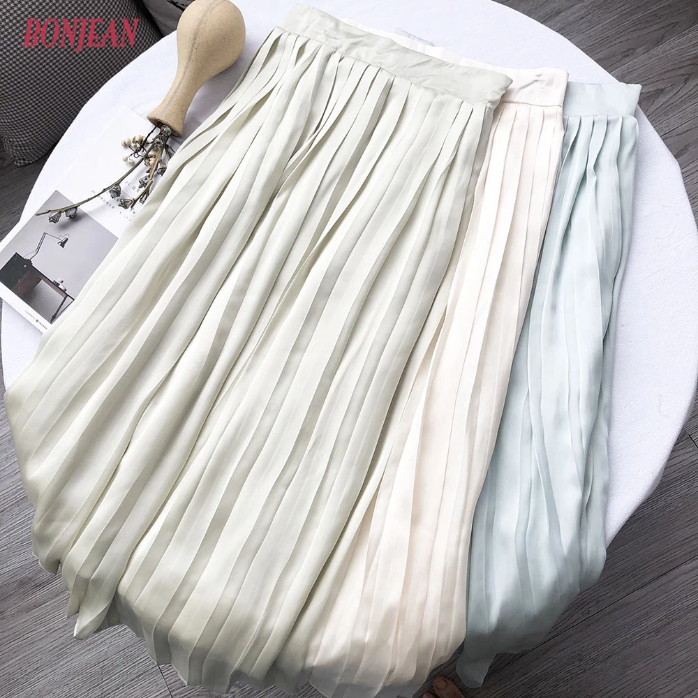 Весенняя и Осенняя Новая модная женская плиссированная однотонная эластичная