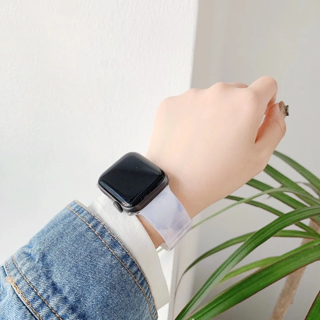 Ремешок мраморный для Apple Watch Band Series 4 6 SE 5 3 2 1 браслет Iwatch 38 40 42 44 мм аксессуары