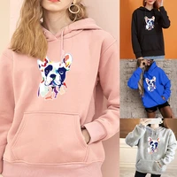 womens fashion hoodie harajuku loose big pocket pullover cute dog print sweatshirt girls casual sports pullover ladies hoodies