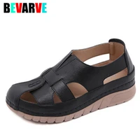 bevarve 2021 women wedge shoe elastic lightsome car suture restoring ancient ways is hollow out mother cool shoes fall big yard