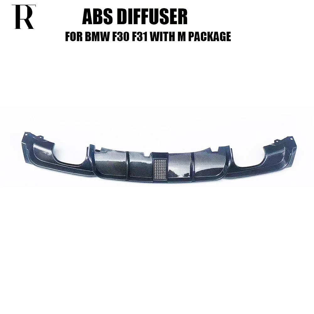ABS Карбон задний бампер диффузор с светодиодный для F30 F31 316 318 320 328 330 335 340 принтом