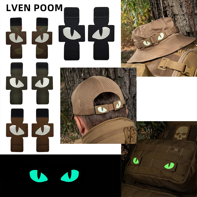 

Reflective luminous night patches Badges Cat eye magic patch buckle Badge Backpack hat outdoor MOLLE pendant