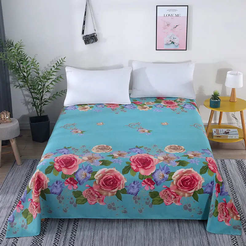 

(Bed sheet + pillowcase) 3-piece set of twill skin-friendly bed sheet, sanded double bed, kang sheet, simple single bed sheet