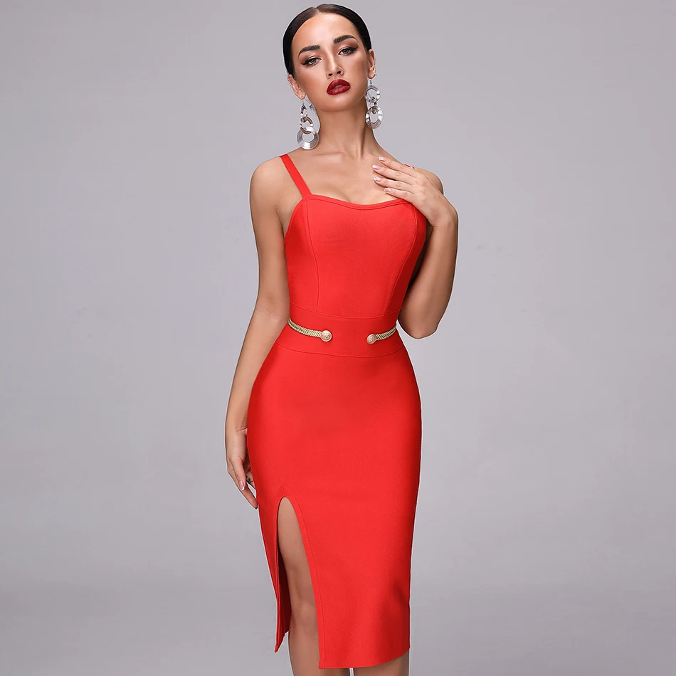 Новинка 2021 Бандажное платье элегантное белое красное женское сексуальные