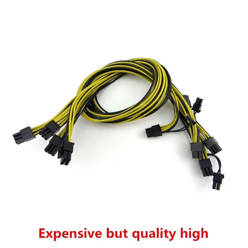 Angitu 1007 16AWG 6-контактный до 8-контактный (6 + 2-контактный) видеокарта GPU 6P Male to 6 + 2P Male PCIe кабель питания ETH ethernet кабель